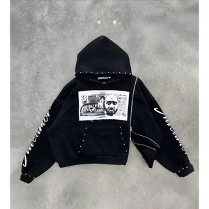 เสื้อฮู้ดดี้ผู้ชายแบบซิปเต็มตัว ลวดลายซันเฟด ฟอกสี ปักลาย พิมพ์ลายตามสั่ง ขายส่งราคาพิเศษ สตรีทแวร์ OEM โพลีเอสเตอร์/คอตตอน - Product Image 1