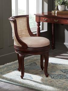 Rasenew Dining <b>Chair</b> with Mahogany Wood Frame Natural <b>Rattan</b> Backrest Contemporary Design Polyester Cushion-Home Furniture - Product Image 6