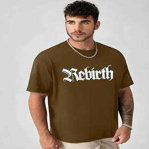 OEM 230GSM 100% algodón liso de manga corta de gran tamaño para hombre Camiseta de peso pesado Heat Press Impresión logotipo personalizado camiseta para hombres - Product Image 1