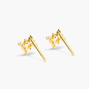 14K Yellow Gold Floral Cluster Lab Grown Diamond <b>Stud</b> <b>Earrings</b> - Product Image 5