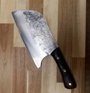Couteau à découper artisanal en acier inoxydable, couteau de boucher et de chef avec manche en bois d'olivier, couteau à découper pour la viande - Product Image 1