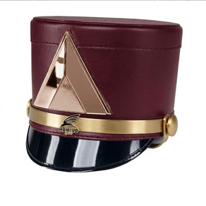 Bicorne maritime noir, coiffe historique avec garnitures tressées opulentes, couvre-chef de luxe, casquette Shako - Product Image 1