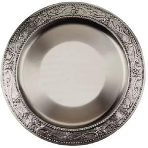 Plateau de service en aluminium de qualité hôtelière et de restauration avec poignées en forme de feuille, plateau métallique pour servir des boissons lors de fêtes - Product Image 1