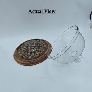 Cloche à gâteau en verre artisanal avec base en bois, présentoir à dessert, plateau de service pour pâtisseries et aliments, pour la maison - Product Image 2