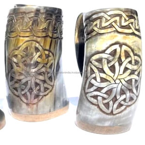 Cuerno vikingo natural para beber hecho a mano de Real Ox Horn Marca personalizada disponible - Product Image 1