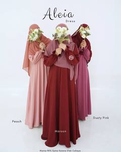 Abaya plissée simple et modeste, longueur ras du sol, manches longues, motif écossais, tissu de haute qualité, style décontracté, prix de gros - Product Image 1