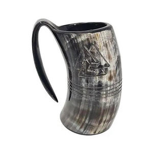 Tasse à boire traditionnelle en corne de buffle naturelle, faite à la main, écologique, personnalisable, taille moyenne, en gros - Product Image 2
