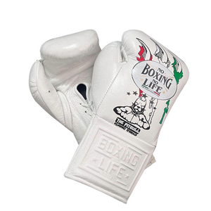 Guantes de Boxeo de Cuero Personalizados OEM, Guantes de Entrenamiento Profesional, Guantes de Sparring con Logotipo Personalizado, Guantes de Boxeo Pitbull Totalmente Blancos con Impresión - Product Image 1