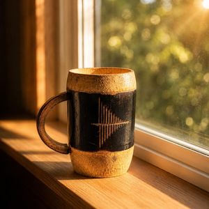 Taza de Madera Rústica Personalizada de la Mejor Calidad, Hecha a Mano, Grabada, Material de Madera Pulida, Estilo Clásico, a Prueba de Fugas, Ecológica - Product Image 4