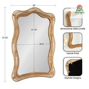 Wooden Art Deco <b>Wall</b> <b>Mirror</b> 26x38 Modern Decorative Wavy Design Authentic Wooden Frame Eco-Friendly Lightweight Bathroom <b>Mirror</b> - Product Image 6