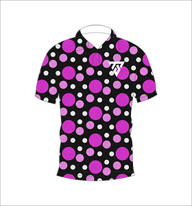 Camisa Polo de Hombre Negra con Puntos Rosas, Sublimación Personalizada con Estampado Completo, Manga Corta, Transpirable, Ligera e Informal - Product Image 4