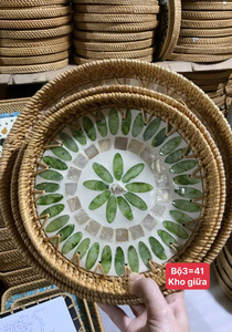 Manteles Individuales Multifuncionales Ecológicos de Ratán y Madreperla con Diseño Moderno y Patrón Floral para Almacenamiento de Alimentos, Bodas y Uso en la Cocina - Product Image 3