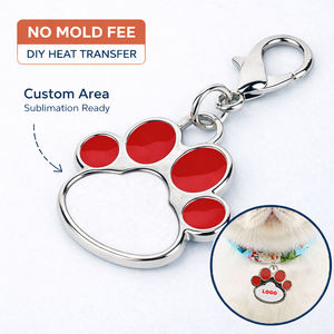 حلقة مفاتيح مخصصة للحيوانات الأليفة بتصميم بصمة الحذاء، حامل بطاقة تعريف للقطط قابل للطباعة بالحرارة، حلقة مفاتيح مخصصة للكلاب مع نقش شخصي - Product Image 1
