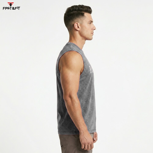 Custom Manufacturer's Men's Casual Fitness Sports Muscle Neck <b>Tank</b> <b>Tops</b> 220gsm 100% Polyester Summer <b>Loose</b> Sleeveless Quick Dry - Product Image 2