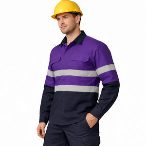 Camisa de Trabajo de Seguridad Reflectante de Manga Larga, Uniforme Industrial de Construcción, Protección Resistente, Algodón Antiestático y Transpirable - Product Image 3