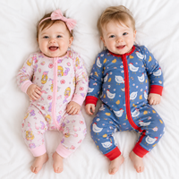 Combinaison de nuit pour bébé unisexe en tissu de bambou de haute qualité, pyjama pour enfants avec fermeture éclair bidirectionnelle, combinaison pour nouveau-né