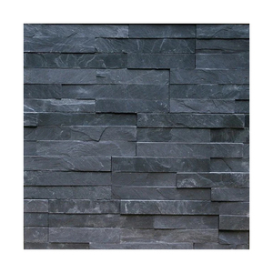 Panneaux de pierre en ardoise noire naturelle pour murs extérieurs, décoration intérieure et projets architecturaux - Product Image 1