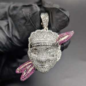 Colgante de Moissanita Personalizado con Cara de Conejo, Estilo Hip Hop Iced Out, Plata 925, Joyería Fina de Lujo, Colgantes y Dijes - Product Image 1