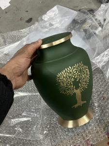 Premium Brass Hand Engraved Cremation Urns for Human Ashes Customized Brass Urn Handcrafted Brass Adult Ashes Urns Wholesale - Product Image 3
