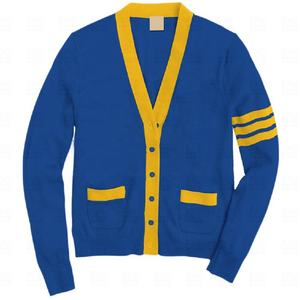 เสื้อคาร์ดิแกนถักคอวีสีส้มสำหรับผู้ชาย แขนยาว ติดกระดุม สไตล์ฤดูใบไม้ร่วง สีพื้น ทรงปกติ - Product Image 3