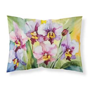 Orquídeas en acuarela ilustraciones decorativas funda de almohada ligera y súper suave fácil cuidado funda de cojín de tamaño estándar - Product Image 1