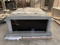 Mausolées doubles en granit gris G614 du Cambodge pour cimetière, cryptes associées, design simple et privé pour deux personnes