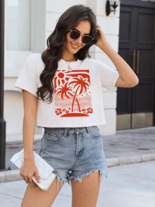 Women Short <b>Sleeve</b> <b>Crop</b> T Shirt Graphic Print Casual Loose Fit <b>Top</b> Wholesale Supplier - Product Image 6
