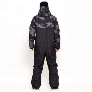 Custom <b>Men's</b> Black Camouflage One Piece Snowsuit Hooded Ski Snowboard <b>Jumpsuit</b> Waterproof Windproof Winter Outdoor Snow Suit - Product Image 3