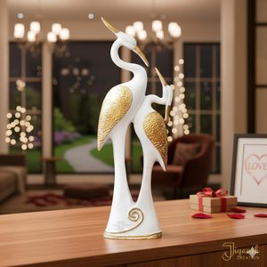 <b>White</b> And Gold Heron Tall Decorative Figurine For <b>Table</b> Top - Product Image 5