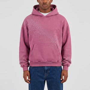 Men <b>Rhinestone</b> Fashion <b>Hoodie</b> Hooded Sweatshirt Casual Winter Warm Everyday Wear <b>Rhinestone</b> <b>Hoodie</b> For Men - Product Image 1