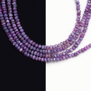 Cuentas con forma de Rondelle facetadas de piedra lunar púrpura de 3x3 a 4x4 MM, hebra de piedra lunar de cristal Natural de 16 pulgadas para hacer collar de joyería - Product Image 3