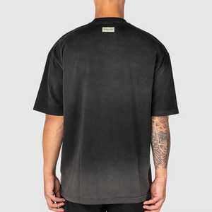 T-shirt vierge en coton épais 270 g/m² pour hommes, délavé à l'acide, effet vieilli, col rond, manches courtes, personnalisable, style streetwear, col épais - Product Image 4