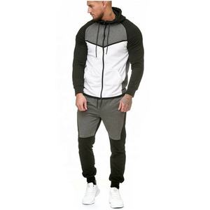 Chándal personalizado de 2 piezas de algodón 100% para hombre, chándal de forro polar tecnológico, conjunto de pantalones de chándal con rayas laterales para primavera - Product Image 5