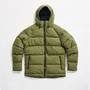 Customized Men's Winter <b>Puffer</b> <b>Jacket</b> Best <b>Cheap</b> Windproof Stand Collar Hooded with Front Canvas Logo Shiny All Colors Available - Product Image 1
