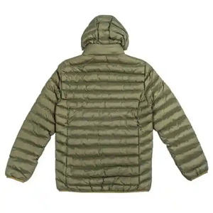 Chaqueta de Plumón con Capucha para Hombre, Color Verde Oliva, Cierre de Cremallera, Cortavientos, Informal, para Invierno, Corte Regular, Color Sólido, Exterior de Poliéster - Product Image 6