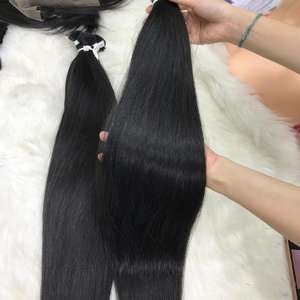 Vente en gros d'extensions de cheveux vierges humains pré-collés à double tirage à 100% de kératine de couleur naturelle - Product Image 5