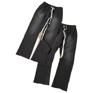 New Stylish Fashionable Breathable Men Acid Washed Zipper Hoodies With Flayer Pent <b>trouser</b> 100% Cotton Fleece Customization Logo - Product Image 2