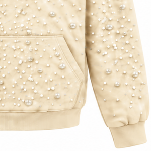 Sweat à capuche unisexe oversize en polaire d'hiver, style streetwear, avec perles neutres, cordon de serrage et poche kangourou, personnalisable - Product Image 5