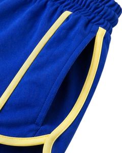 Shorts de sport pour femmes bleu roi et jaune, séchage rapide, respirant, pour la gym, le fitness, décontracté, été, taille élastique, vêtements de sport - Product Image 3