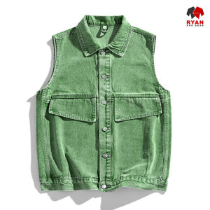 Ryan Pro Gear Nouveau design Gilet en jean unisexe sans manches écologique et tendance avec logo personnalisé Coupe classique - Product Image 5