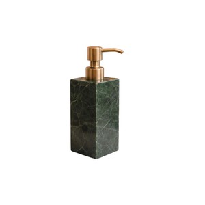 Distributeur de savon en marbre noir naturel avec pompe manuelle, flacon distributeur de liquide en pierre pour la décoration de salles de bain d'hôtels haut de gamme - Product Image 2