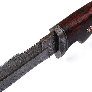 Cuchillo de vaquero artesanal de acero de Damasco con funda de cuero, hoja fija de acero inoxidable, cuchillo de desollar de vaquero, cuchillo de bolsillo - Product Image 6