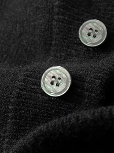 Men's Autumn Winter Knit Sweater Hooded Solid Color Loose Fit Button Pullover 100% Cotton Breathable Quick Dry Anti-Pilling ODM - Product Image 4