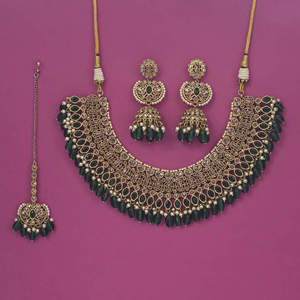 Exportateur de bijoux faits à la main en Inde, collier antique Moti avec placage Mehndi 901714 - Product Image 2