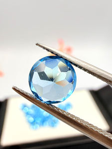 Auténtica Piedra Preciosa de Topacio Azul Suizo, Gemas de Topacio Pulidas y Lisas, Piedras de Topacio Azul Suizo Facetadas Redondas de 10 mm - Product Image 5