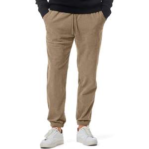 2025 pantalons décontractés pour hommes gaufré texturé cordon de serrage Stretch taille élastique joggeurs coniques avec poches zippées Logo personnalisable - Product Image 1