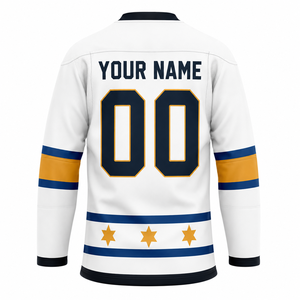 Maillot de hockey sur glace sublimé professionnel personnalisé, respirant, uniforme de sport d'équipe, col à lacets, broderie, chemises d'entraînement - Product Image 2