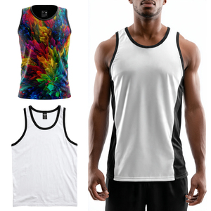 100% Polyester Football Sublimation Singlet Men's Custom Sports Training Printed <b>Tank</b> <b>Tops</b> Men <b>Square</b> <b>Neck</b> Football Singlet <b>Top</b> - Product Image 1