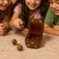 Boîte à dés en bois de rose indien faite à la main avec coins arrondis et incrustation en laiton |   Boîte de rangement en bois, boîte de rangement décorative de luxe, boîte cadeau