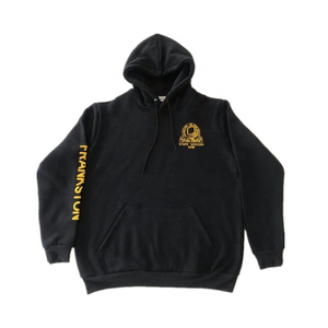 Sudadera con Capucha Negra para Hombre, Logotipo Bordado Personalizado en la Manga Izquierda, Corte Holgado, Ropa Casual de Invierno, 100% Algodón Felpa - Product Image 3